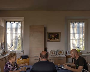 VESPOLATE (NO), ITALY - JULY 15The Rizzotti family at the table during lunch. They live in the farmhouse where the company is located. Mum has always cooked risotto and for the whole family rice is almost a religious cult. Photo by Davide Bertuccio for The Washington Post
